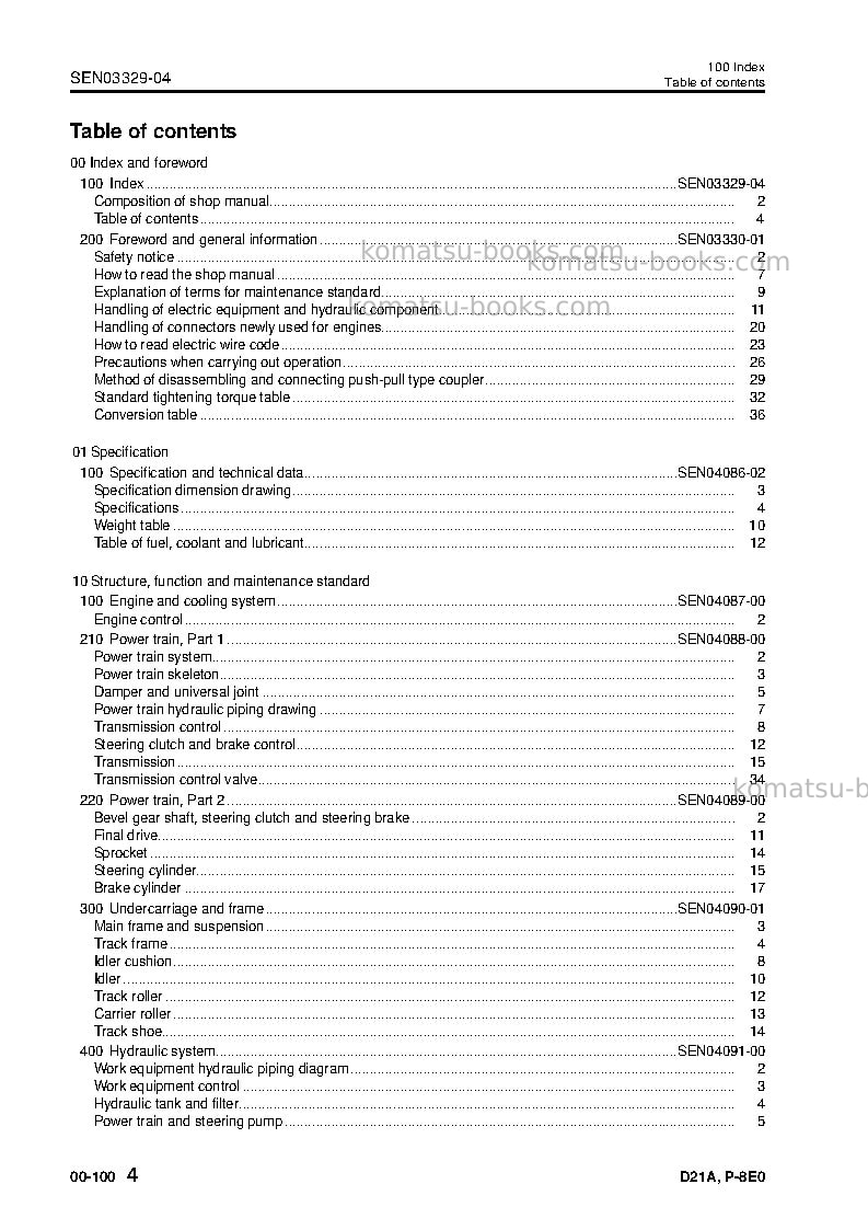 Komatsu d21a-8jpn-interim tier4 Repair & maintenance cover Page 6
