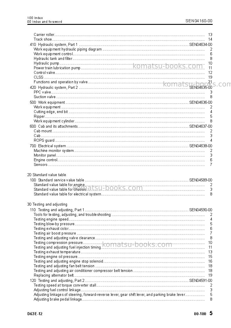 Komatsu d63e-12jpn Repair & maintenance cover Page 6 Komatsu d63e-12jpn Repair & maintenance cover Page 6