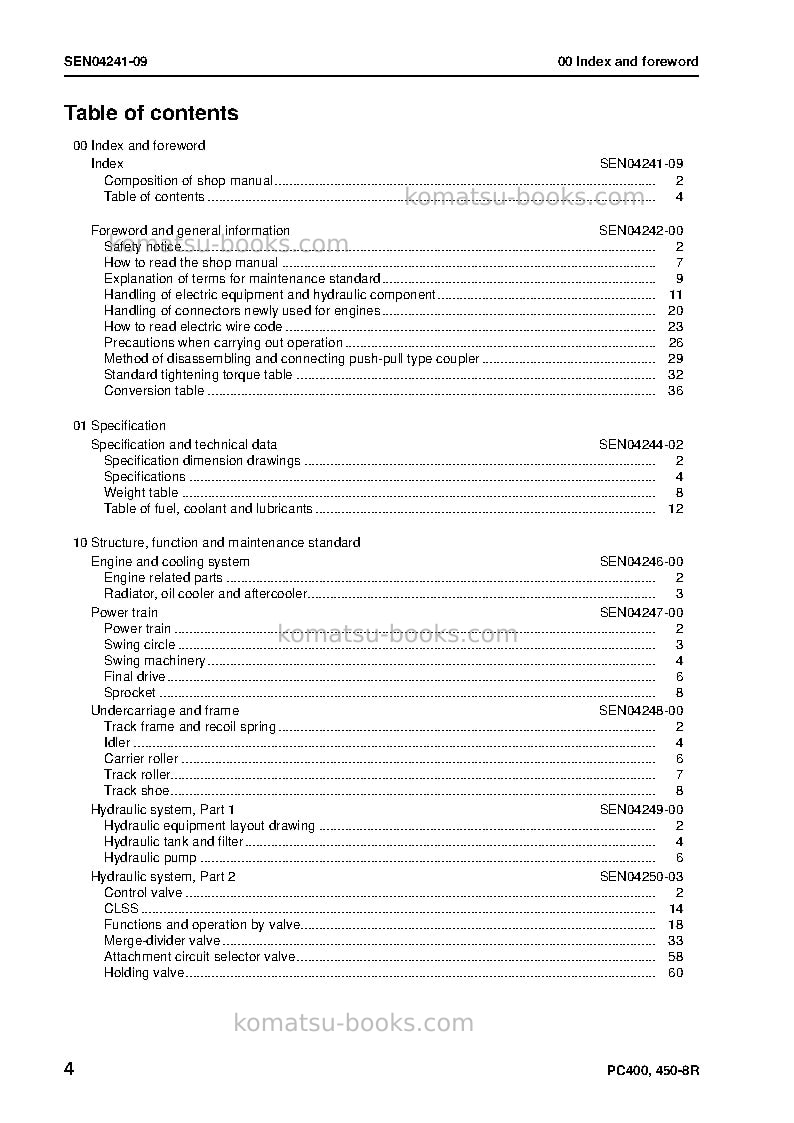Komatsu pc400-8jpn-r, work equipment grease 100h Repair & maintenance cover Page 6