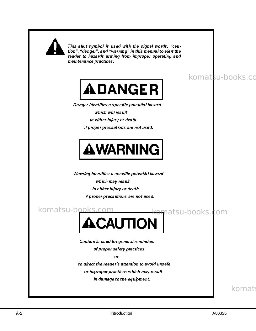Komatsu hd1500-7jpn Repair & maintenance cover Page 6 Komatsu hd1500-7jpn Repair & maintenance cover Page 6