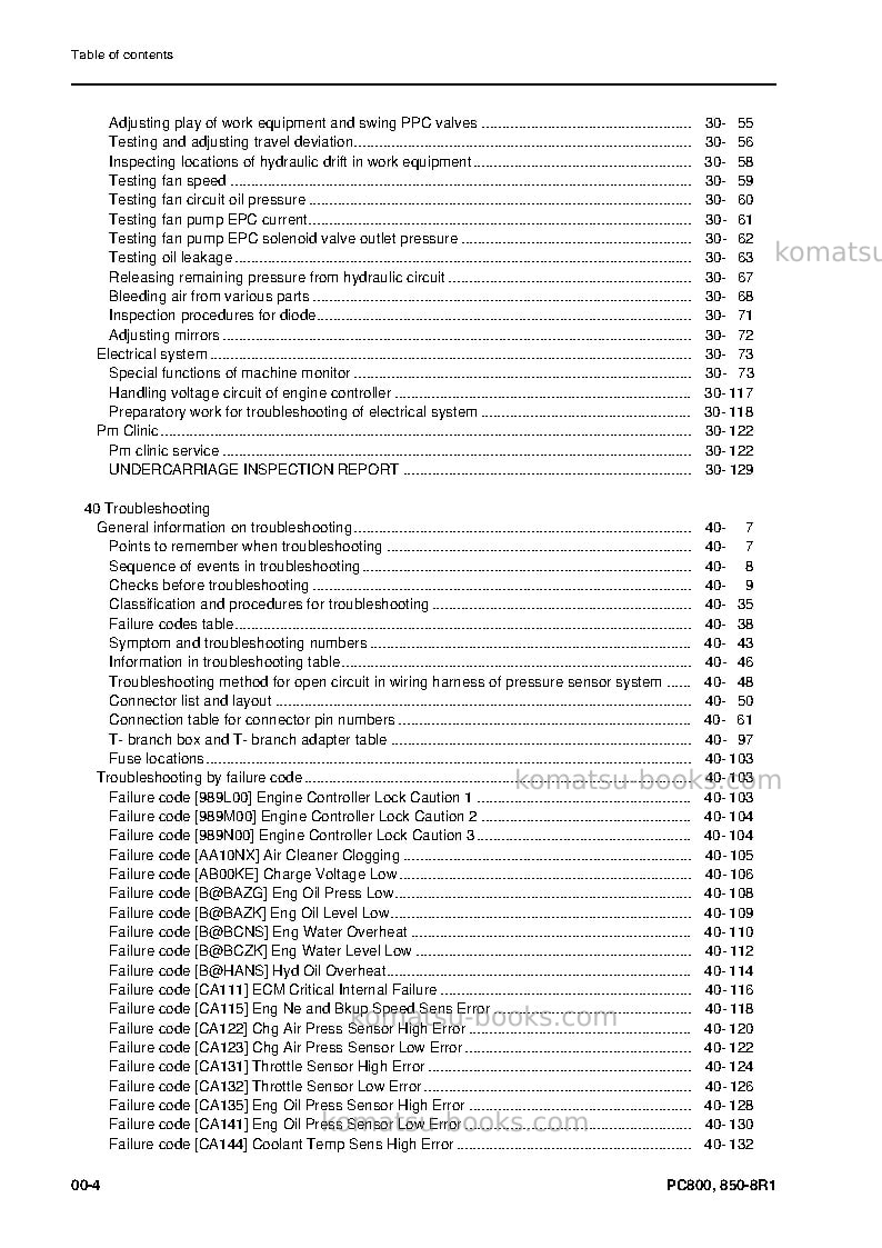 Komatsu pc850-8jpn-r1 Repair & maintenance cover Page 6 Komatsu pc850-8jpn-r1 Repair & maintenance cover Page 6