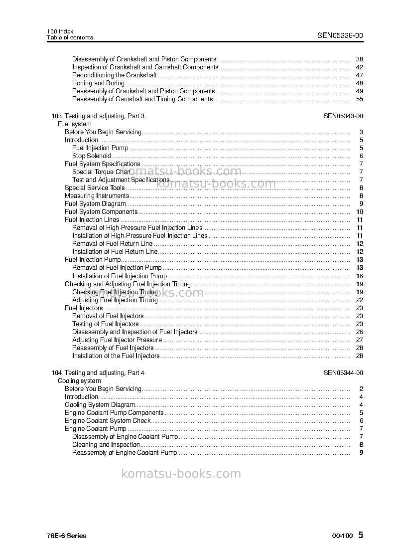 Komatsu 76e-6 seriesjpn Repair & maintenance cover Page 6 Komatsu 76e-6 seriesjpn Repair & maintenance cover Page 6