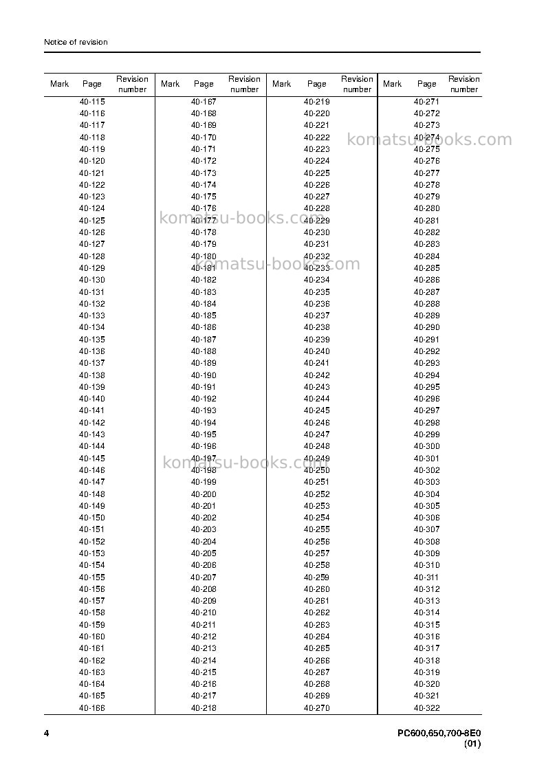 Komatsu pc600lc-8jpn-e0 Repair & maintenance cover Page 6 Komatsu pc600lc-8jpn-e0 Repair & maintenance cover Page 6
