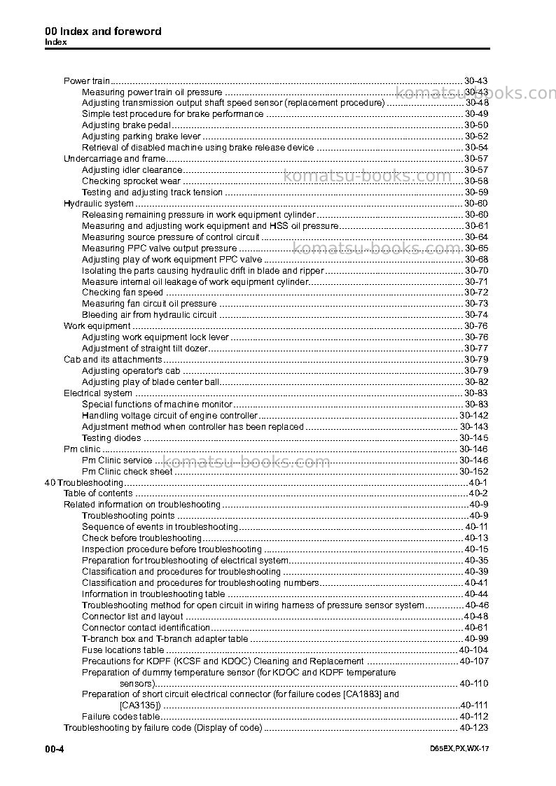 Komatsu d65px-17jpn Repair & maintenance cover Page 6 Komatsu d65px-17jpn Repair & maintenance cover Page 6