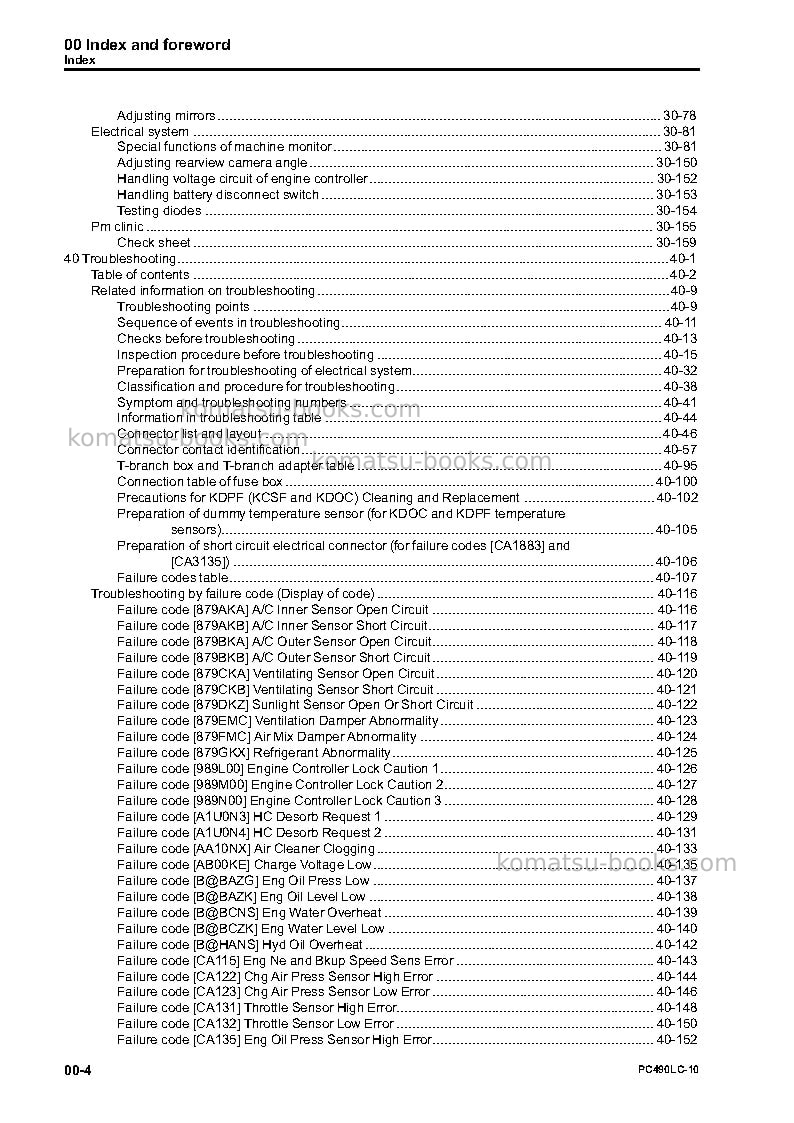 Komatsu pc490lc-10jpn Repair & maintenance cover Page 6