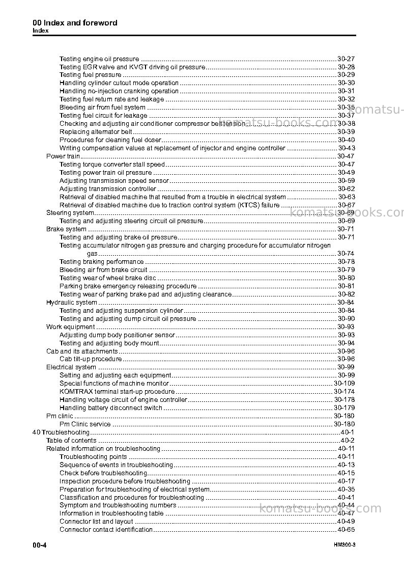 Komatsu hm300-3jpn Repair & maintenance cover Page 6 Komatsu hm300-3jpn Repair & maintenance cover Page 6