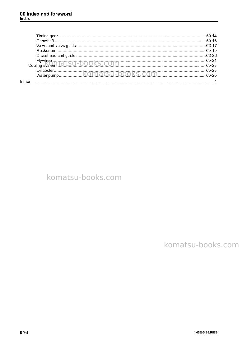 Komatsu 6d140e-6jpn Repair & maintenance cover Page 6 Komatsu 6d140e-6jpn Repair & maintenance cover Page 6