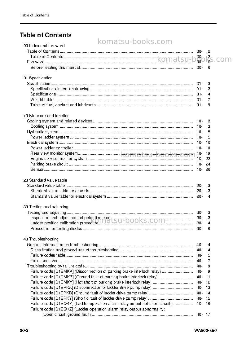Komatsu wa900-3jpn-e0, for kal Repair & maintenance cover Page 6
