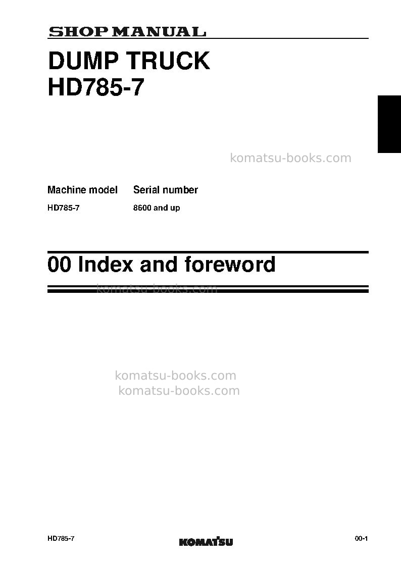 Komatsu hd785-7jpn-for kal Repair & maintenance cover Page 6