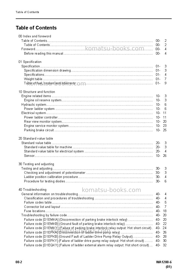 Komatsu wa1200-6jpn-for kal Repair & maintenance cover Page 6