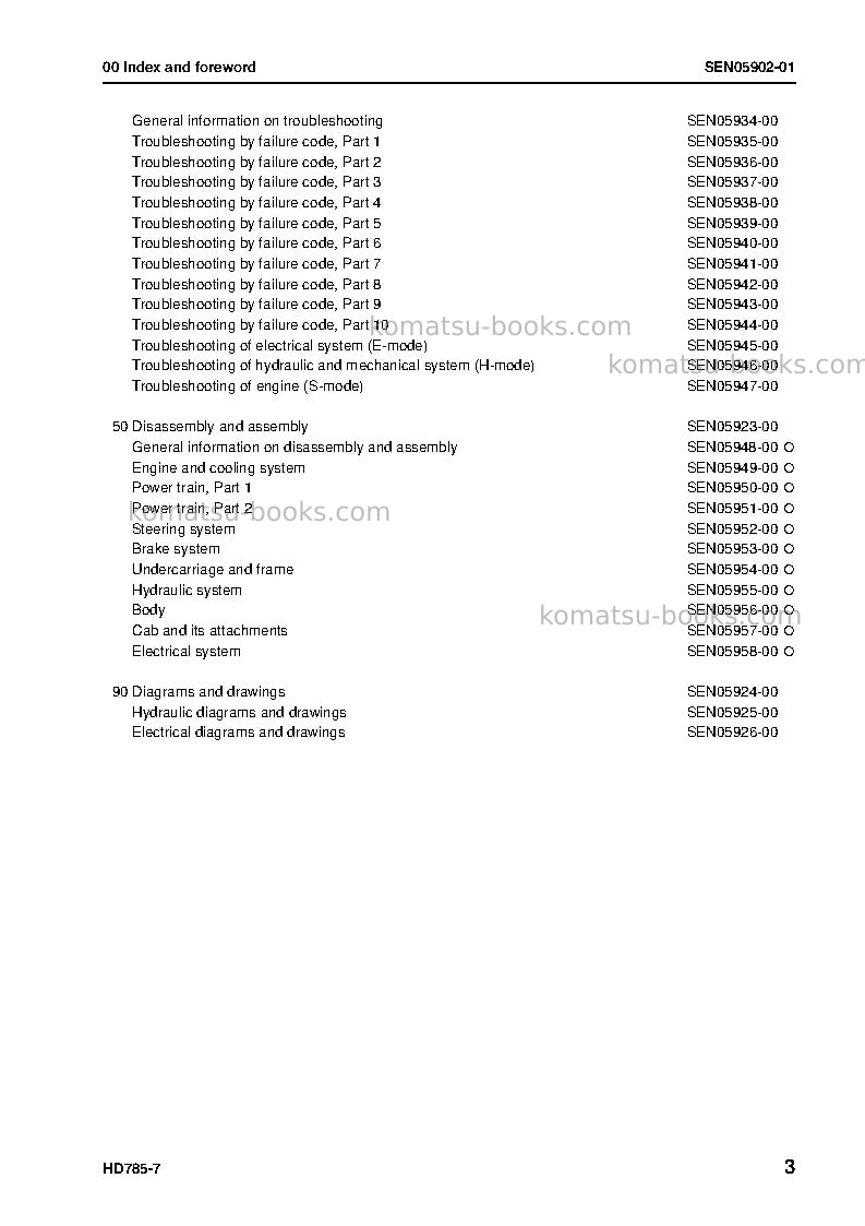 Komatsu hd785-7ind-50c degree m/c spec Repair & maintenance cover Page 6