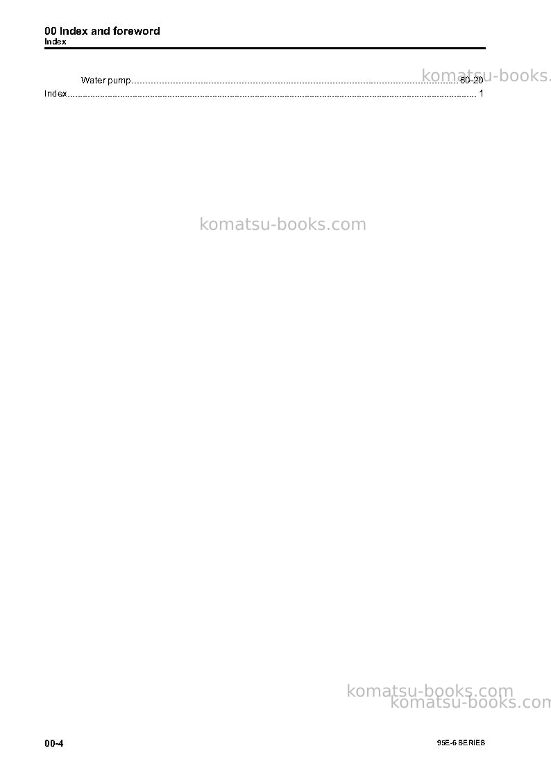 Komatsu 4d95le-6jpn Repair & maintenance cover Page 6 Komatsu 4d95le-6jpn Repair & maintenance cover Page 6