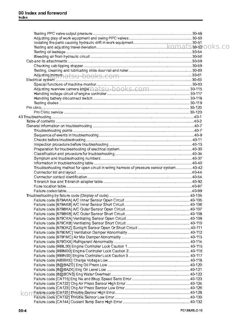 Komatsu pc138uslc-10jpn Repair & maintenance cover Page 6
