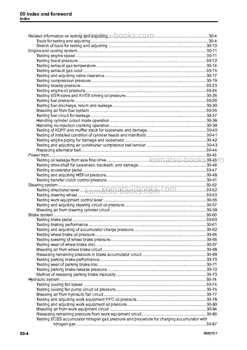 Komatsu wa270-7jpn Repair & maintenance cover Page 6