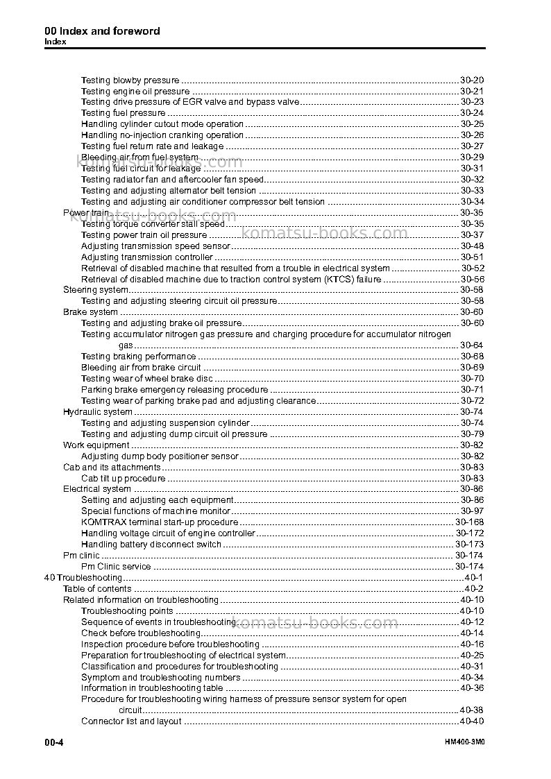 Komatsu hm400-3jpn-m0 Repair & maintenance cover Page 6 Komatsu hm400-3jpn-m0 Repair & maintenance cover Page 6