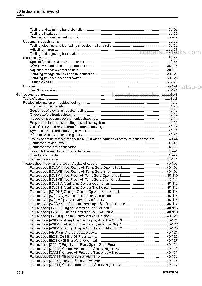 Komatsu pc88mr-10jpn Repair & maintenance cover Page 6 Komatsu pc88mr-10jpn Repair & maintenance cover Page 6