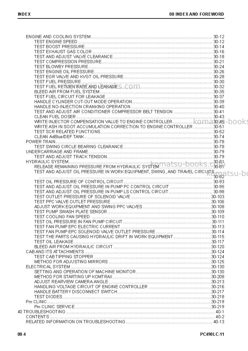 Komatsu pc490lc-11jpn Repair & maintenance cover Page 6 Komatsu pc490lc-11jpn Repair & maintenance cover Page 6