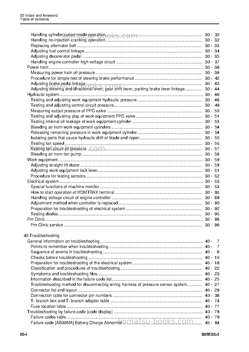 Komatsu d85ess-3jpn Repair & maintenance cover Page 6 Komatsu d85ess-3jpn Repair & maintenance cover Page 6