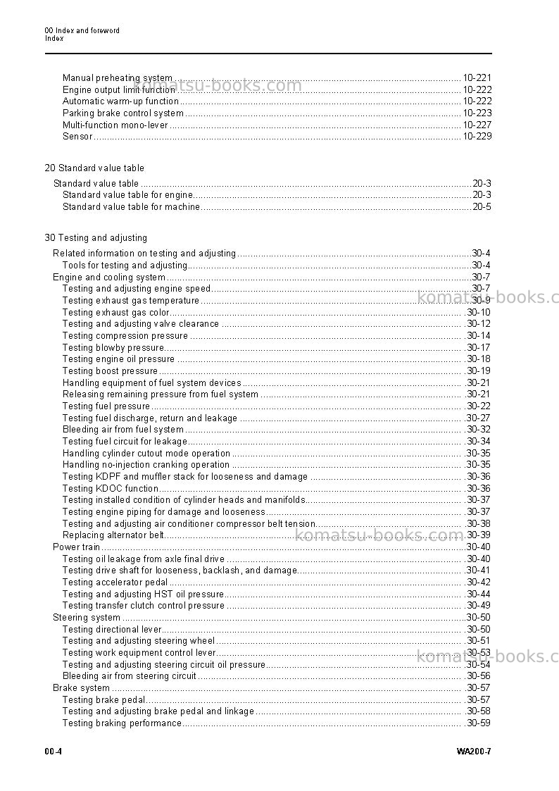 Komatsu wa200-7jpn Repair & maintenance cover Page 6