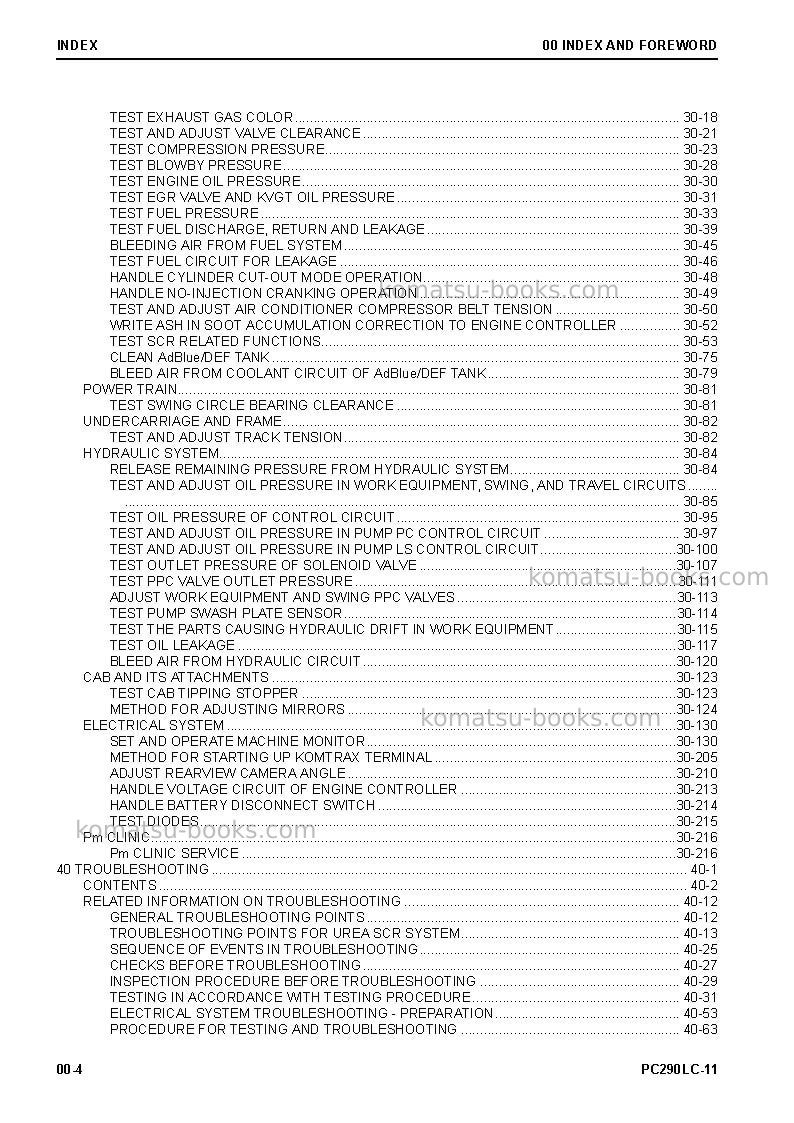 Komatsu pc290lc-11jpn Repair & maintenance cover Page 6 Komatsu pc290lc-11jpn Repair & maintenance cover Page 6
