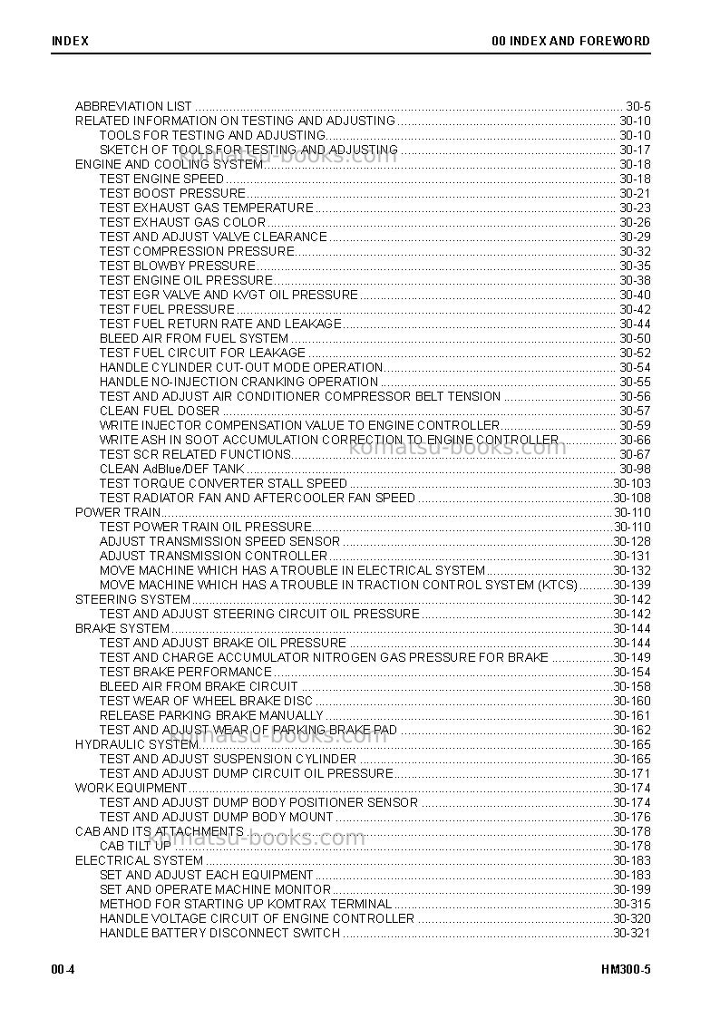 Komatsu hm300-5jpn Repair & maintenance cover Page 6 Komatsu hm300-5jpn Repair & maintenance cover Page 6