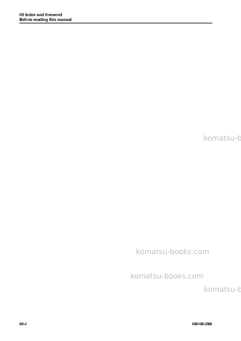 Komatsu hm400-3jpn-m0, for kal Repair & maintenance cover Page 6