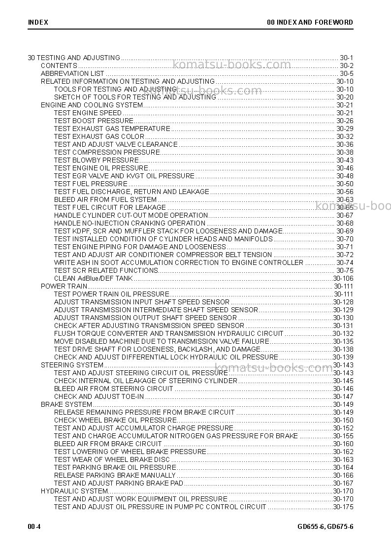 Komatsu gd655-6jpn Repair & maintenance cover Page 6 Komatsu gd655-6jpn Repair & maintenance cover Page 6