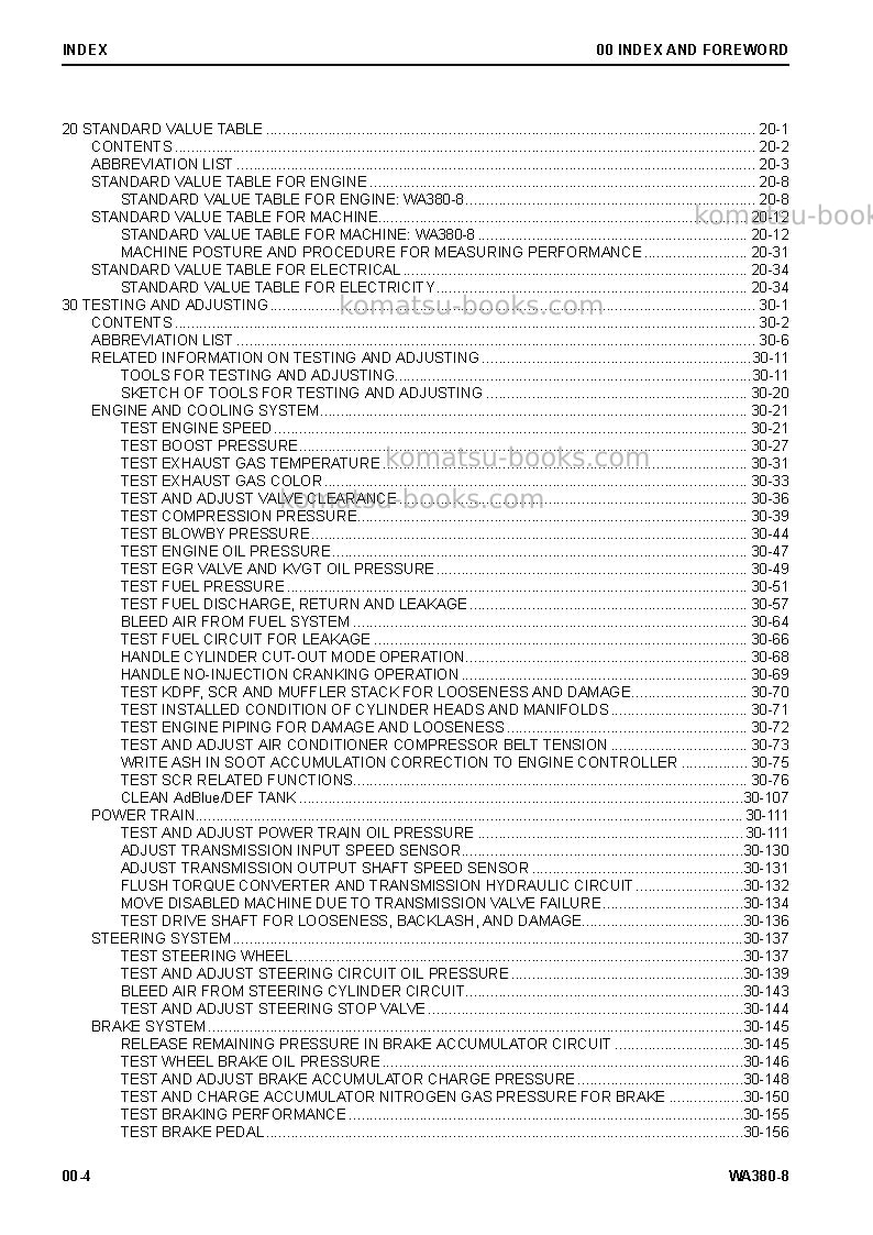 Komatsu wa380-8jpn Repair & maintenance cover Page 6 Komatsu wa380-8jpn Repair & maintenance cover Page 6
