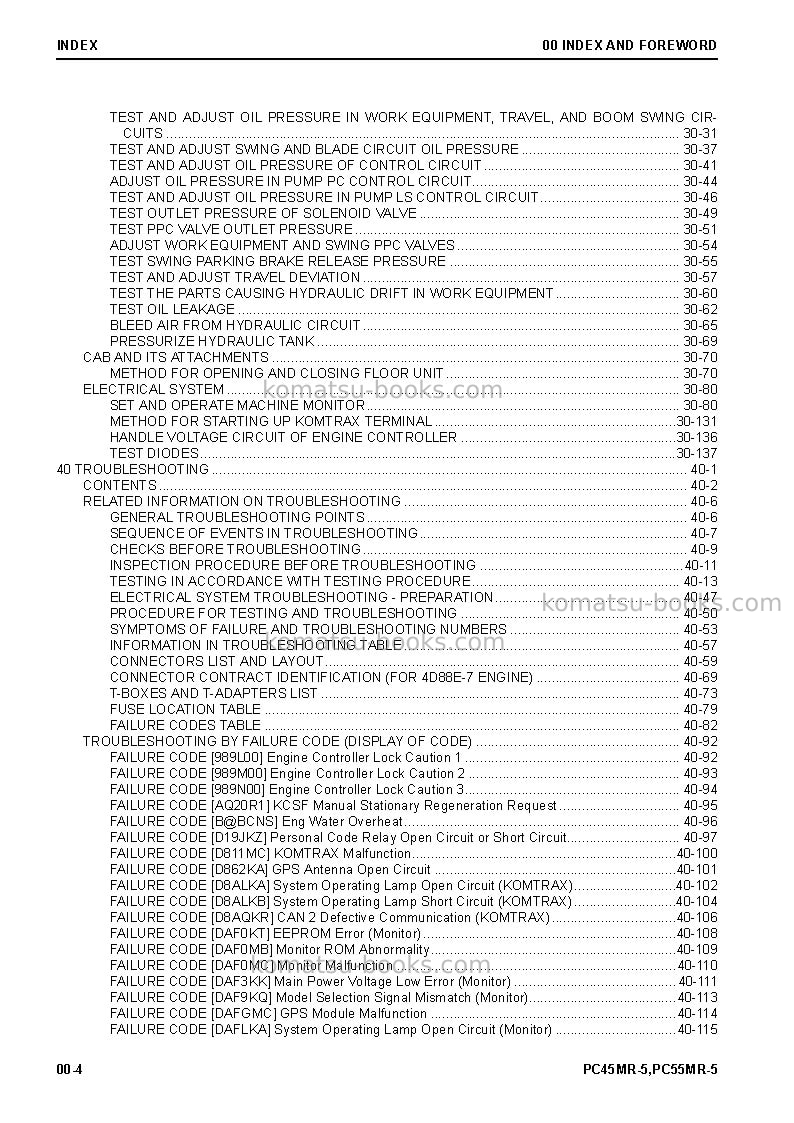 Komatsu pc45mr-5jpn Repair & maintenance cover Page 6