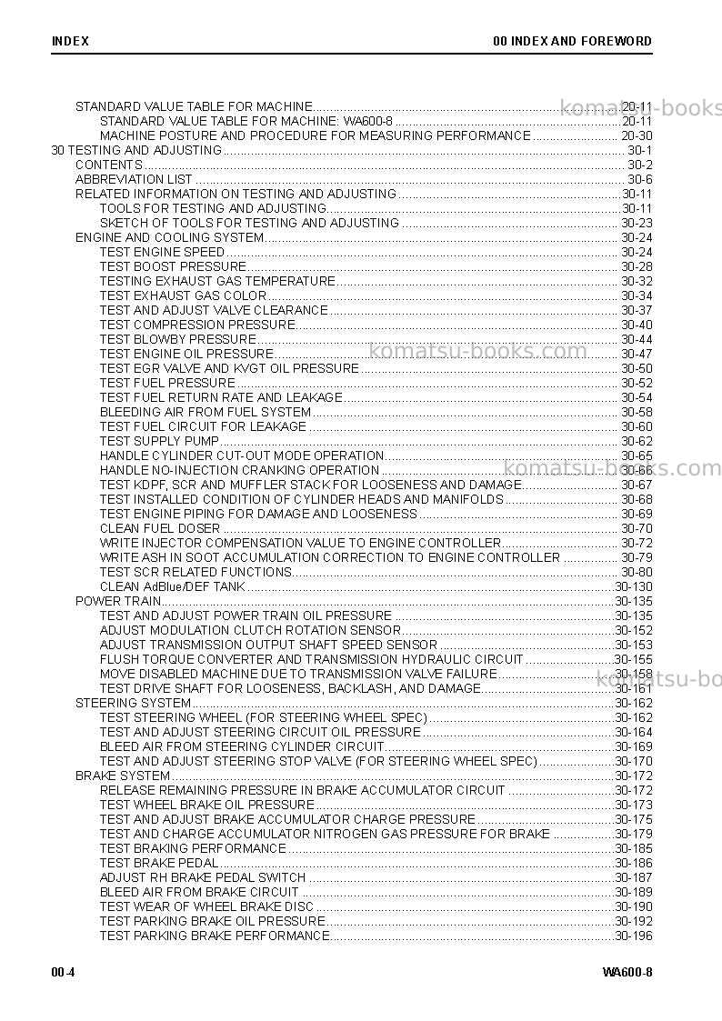 Komatsu wa600-8jpn Repair & maintenance cover Page 6