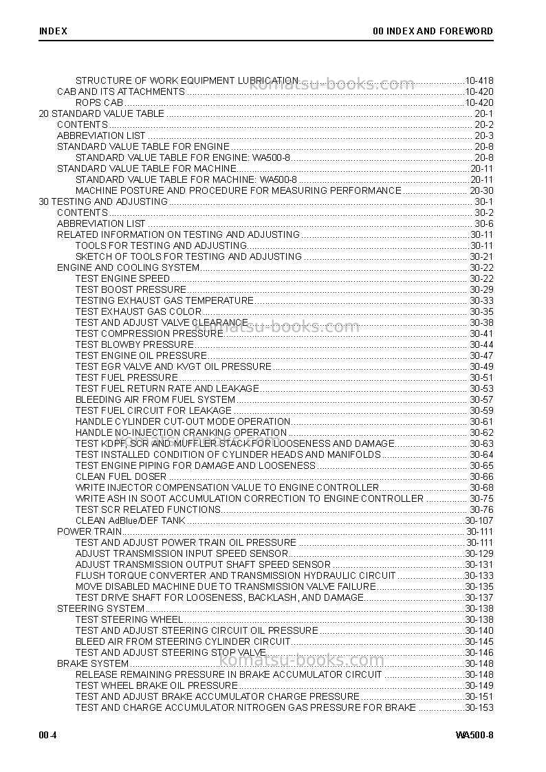 Komatsu wa500-8jpn Repair & maintenance cover Page 6