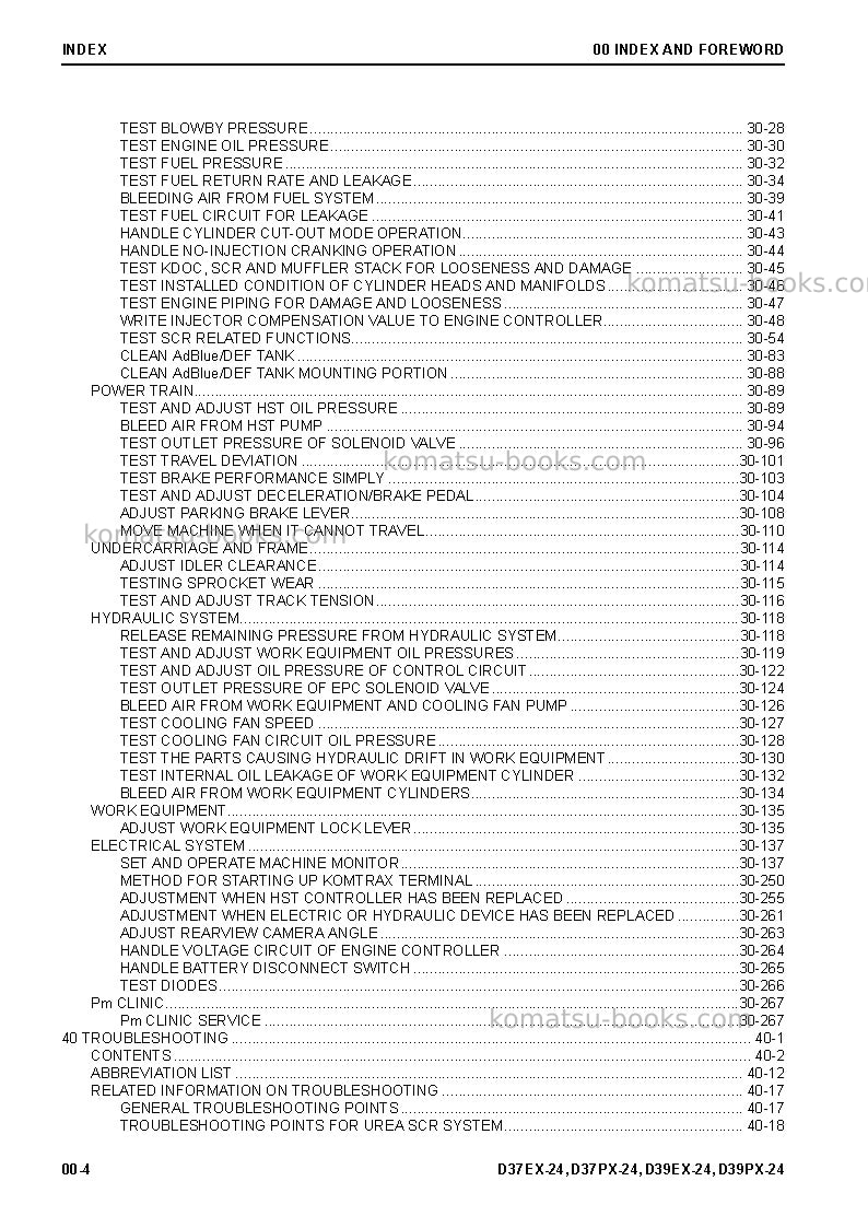 Komatsu d37ex-24jpn Repair & maintenance cover Page 6 Komatsu d37ex-24jpn Repair & maintenance cover Page 6