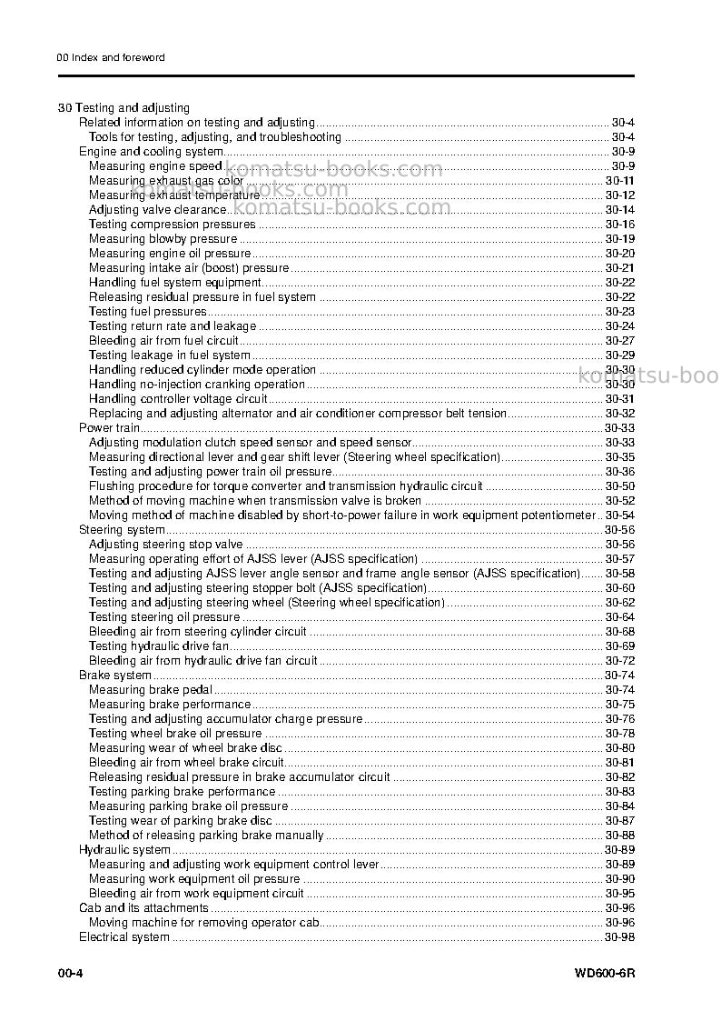 Komatsu wd600-6jpn-r Repair & maintenance cover Page 6