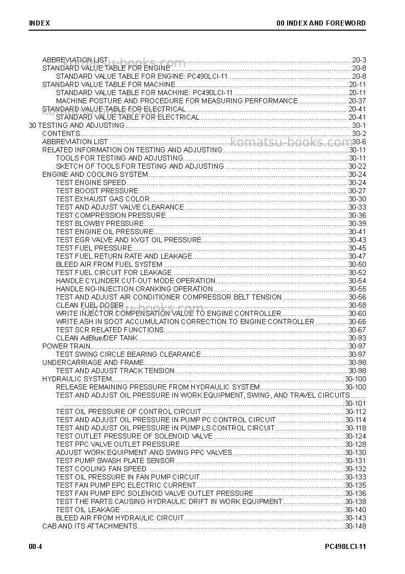 Komatsu pc490lci-11jpn Repair & maintenance cover Page 6 Komatsu pc490lci-11jpn Repair & maintenance cover Page 6