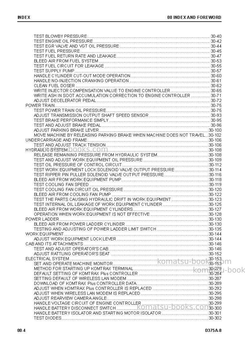 Komatsu d375a-8jpn Repair & maintenance cover Page 6 Komatsu d375a-8jpn Repair & maintenance cover Page 6