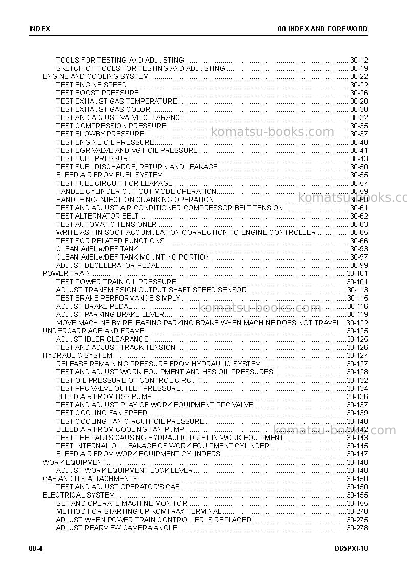 Komatsu d65pxi-18jpn-radio control spec. Repair & maintenance cover Page 6