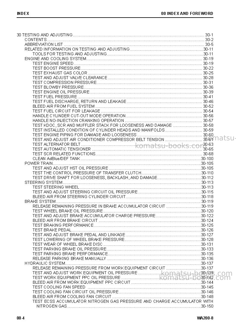 Komatsu wa200-8jpn Repair & maintenance cover Page 6