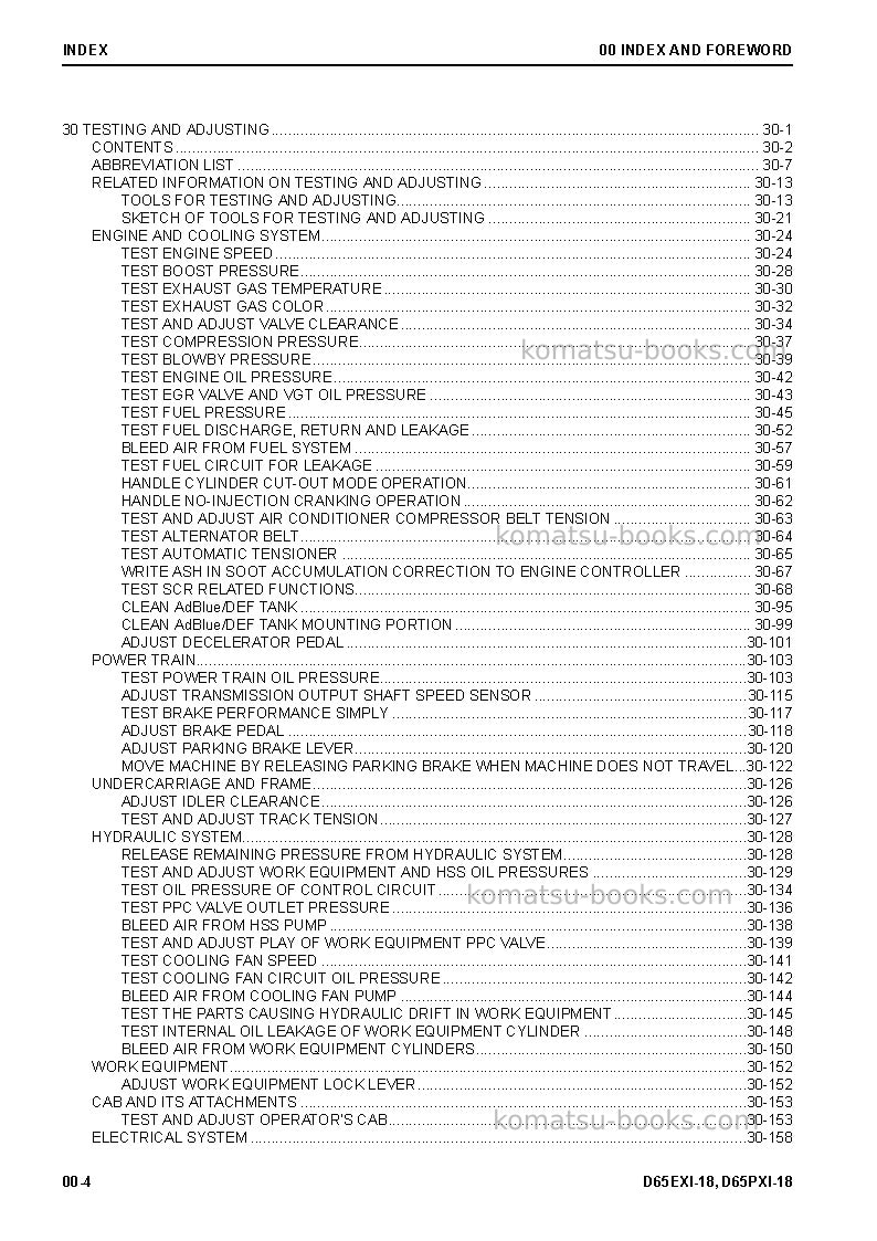 Komatsu d65exi-18jpn Repair & maintenance cover Page 6