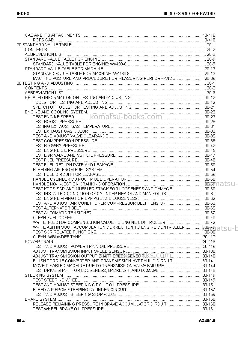 Komatsu wa480-8jpn Repair & maintenance cover Page 6 Komatsu wa480-8jpn Repair & maintenance cover Page 6