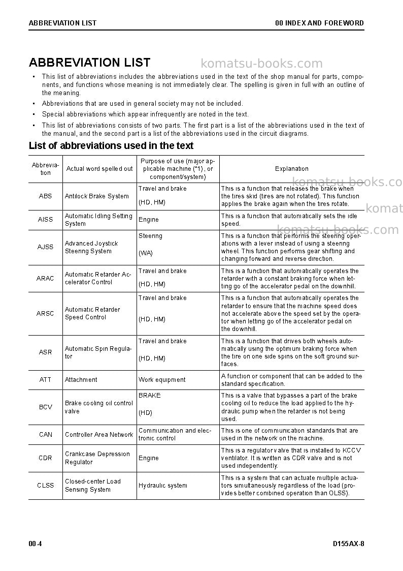 Komatsu d155ax-8jpn-sandy soil spec. Repair & maintenance cover Page 6