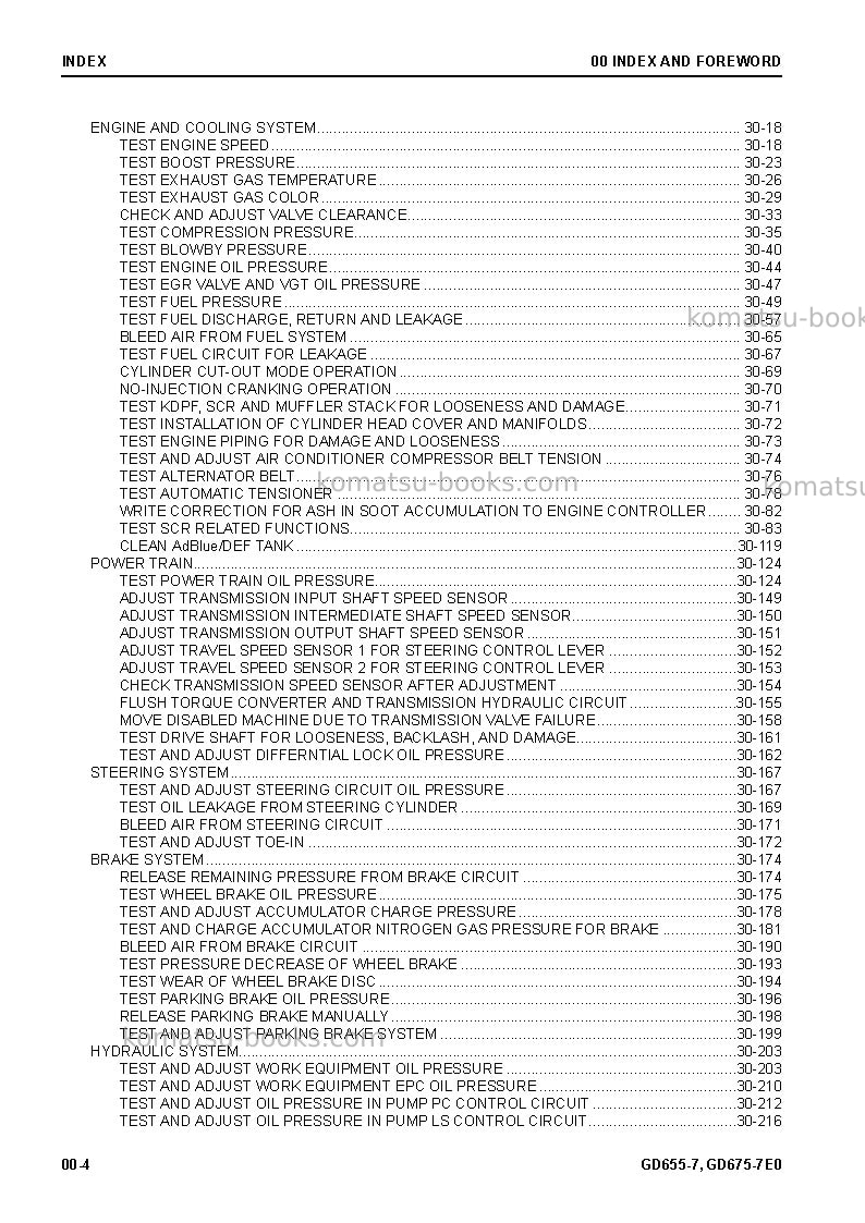Komatsu gd655-7jpn Repair & maintenance cover Page 6 Komatsu gd655-7jpn Repair & maintenance cover Page 6