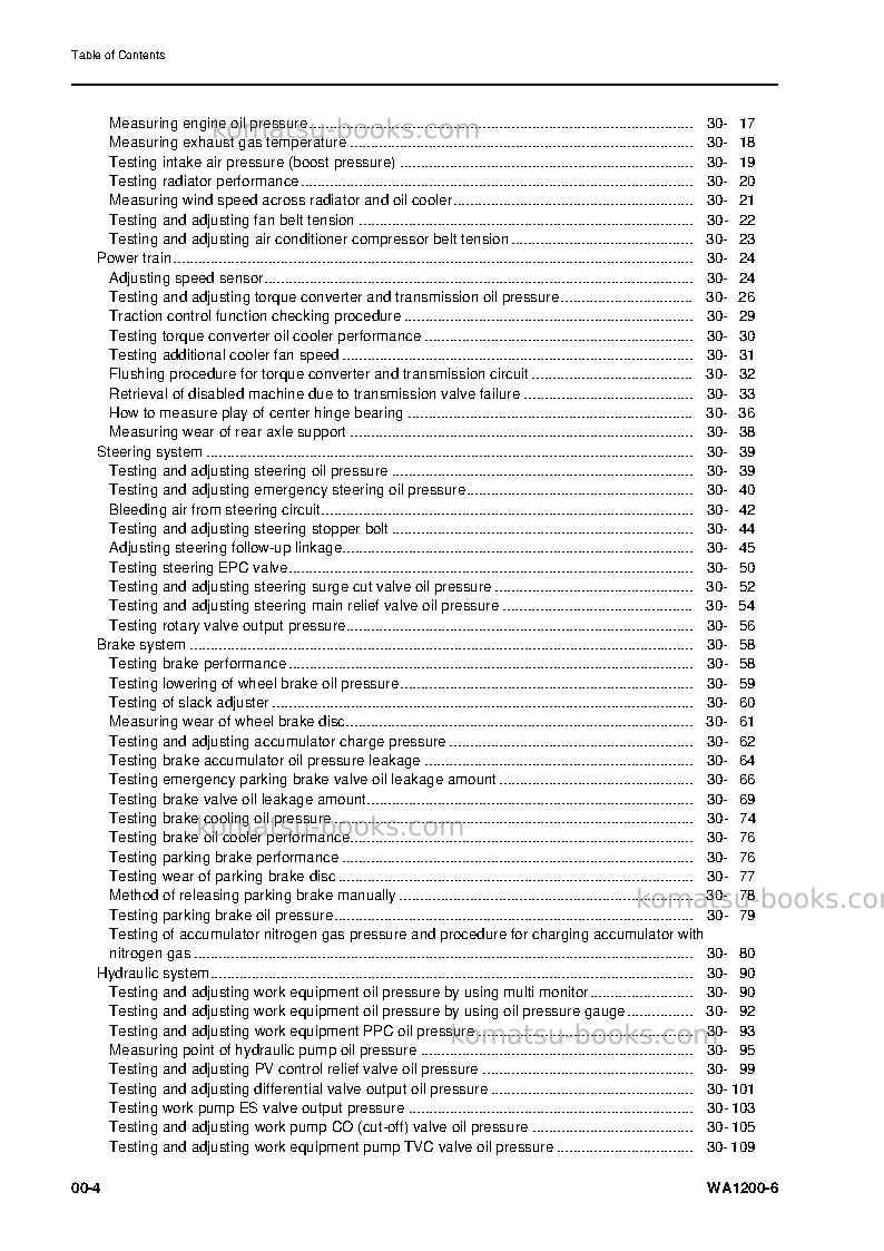 Komatsu wa1200-6jpn Repair & maintenance cover Page 6 Komatsu wa1200-6jpn Repair & maintenance cover Page 6