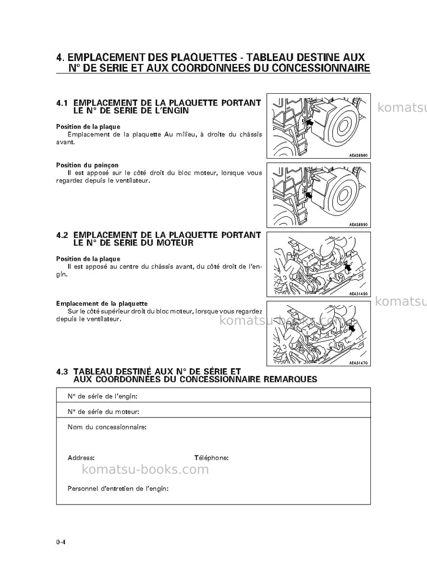 Komatsu wa320-3jpn Manuel d'utilisation couverture Page 6