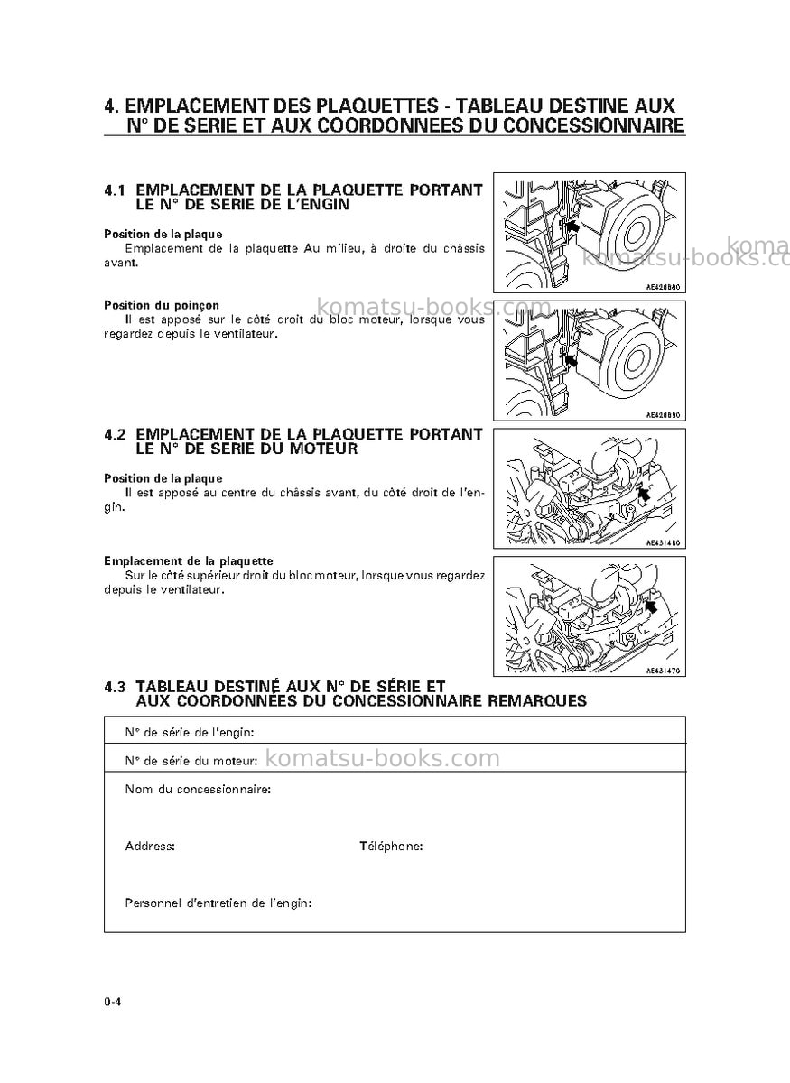Komatsu wa470-3jpn Manuel d'utilisation couverture Page 6 Komatsu wa470-3jpn Manuel d'utilisation couverture Page 6
