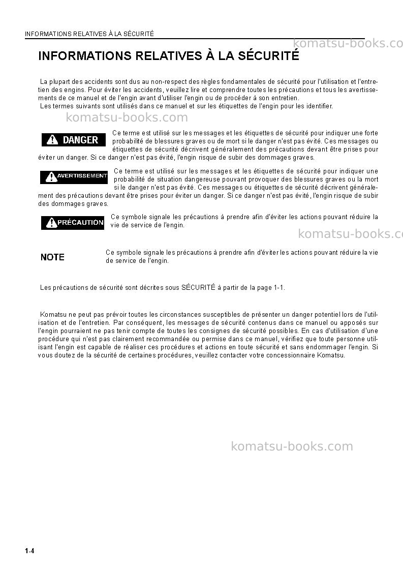 Komatsu wa120l-3jpn-mc Manuel d'utilisation couverture Page 6