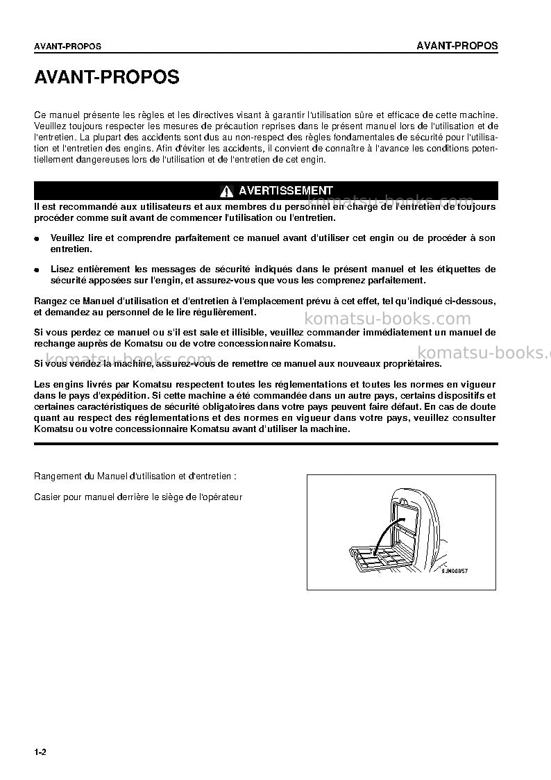 Komatsu pc15mrx-1jpn Manuel d'utilisation couverture Page 6 Komatsu pc15mrx-1jpn Manuel d'utilisation couverture Page 6
