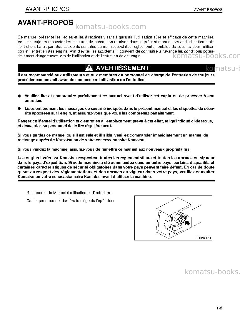 Komatsu pc600-6jpn Manuel d'utilisation couverture Page 6 Komatsu pc600-6jpn Manuel d'utilisation couverture Page 6