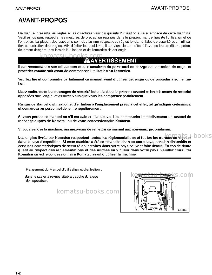 Komatsu pc800-7jpn Manuel d'utilisation couverture Page 6