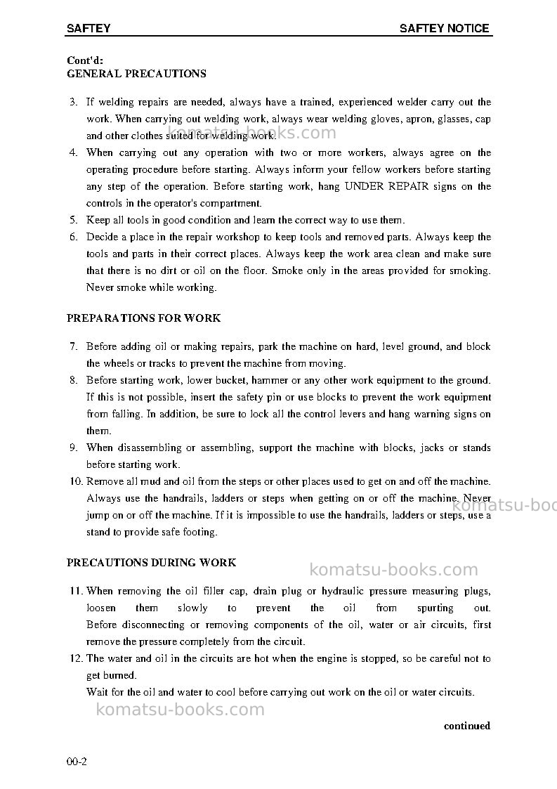 Komatsu pc4000-6deu-electric motor Repair & maintenance cover Page 6 Komatsu pc4000-6deu-electric motor Repair & maintenance cover Page 6