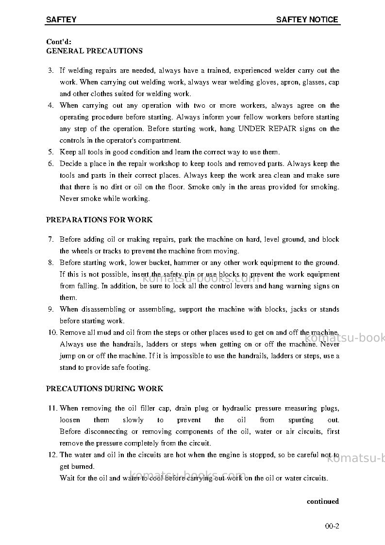 Komatsu pc5500-6deu-electric motor Repair & maintenance cover Page 6